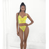 Neon Lace Corset Top w/Ring Accent & Panty Neon Lime MD