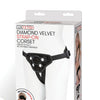 Lux Fetish Diamond Velvet Strap-on Corset - Black