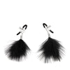 Lux Fetish Feather Nipple Clips - Black