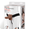 Lux Fetish 6" Rechargeable Strap On w/Balls - Brown