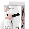Lux Fetish 6" Rechargeable Strap On w/Balls - Ivory