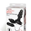 Lux Fetish 4" Inflatable Vibrating Butt Plug w/Suction Base - Black