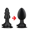 Lux Fetish 4" Inflatable Vibrating Butt Plug w/Suction Base - Black