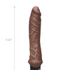 Powercocks 8" Girthy Realistic Vibrator - Dark Brown