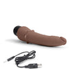 Powercocks 7" Slim Anal Realistic Vibrator - Dark Brown