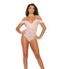 Ramona Off the Shoulder Teddy w/Underwire Cups Baby Pink MD