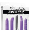 Evolved Multi Sleeve Vibrator Kit w/4 Textured Sleeves & Vibe - Purple