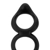 Forto F-88 Double Ring Liquid Silicone Cock Ring - Black