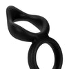 Forto F-88 Double Ring Liquid Silicone Cock Ring - Black