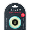Forto F-19 Two Tone Liquid Silicone Cock Ring - Black/Glow in the Dark