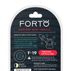 Forto F-19 Two Tone Liquid Silicone Cock Ring - Black/Glow in the Dark