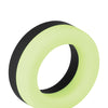 Forto F-19 Two Tone Liquid Silicone Cock Ring - Black/Glow in the Dark