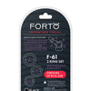 Forto F-61 Liquid 3 Piece Cock Ring Set - Black