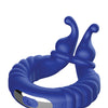 Forto F-24 Textured Vibrating Cock Ring - Blue