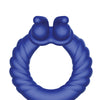 Forto F-24 Textured Vibrating Cock Ring - Blue
