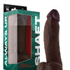 Shaft Model N Flexskin Liquid Silicone 9.5" Side Curve Dong w/Balls - Mahogany