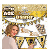Create Your Own Happy Birthday Banner - Gold/Black
