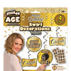 Custom Happy Birthday Decorations Kit - Gold/Black