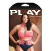 Play Whiskey in a Teacup Collared Top, Bolo Tie, Garter Belt & Booty Short Red/White 1X/2X