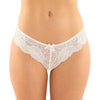 Poppy Crotchless Floral Lace Panty - White