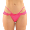 Posey Strappy Lace & Microfiber Crotchless Panty - Pink