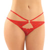 Jasmine Strappy Lace Thong w/Front Keyhole Cut Out - Red