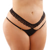 Bottoms Up Ren Microfiber Bikini Panty w/Lace Waist Black QN