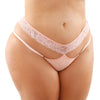 Bottoms Up Ren Microfiber Bikini Panty w/Lace Waist Light Pink QN