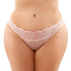 Bottoms Up Ivy Eyelash Lace Panty w/Criss Cross Back & Bow Trims Light Pink QN