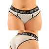 Vibes Buddy Pack Icy Girl Metallic Boy Brief & Lace Thong Black QN