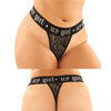 Vibes Buddy Pack Icy Girl Metallic Boy Brief & Lace Thong Black QN