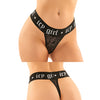 Vibes Buddy Pack Icy Girl Metallic Boy Brief & Lace Thong Black S/M