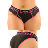 Vibes Buddy Pack Thicc Athletic Mesh Boy Brief & Lace Thong Black/Pnk QN