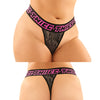 Vibes Buddy Pack Thicc Athletic Mesh Boy Brief & Lace Thong Black/Pnk QN