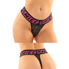 Vibes Buddy Pack Thicc Athletic Mesh Boy Brief & Lace Thong Black/Pnk S/M