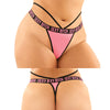 Vibes Buddy Sexy Bitch Lace Panty & Micro Thong Black/PNK QN