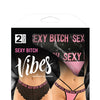 Vibes Buddy Sexy Bitch Lace Panty & Micro Thong Black/PNK S/M