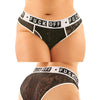 Vibes Buddy Fuck Off Lace Boy Brief & Lace Thong Black QN