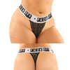 Vibes Buddy Fuck Off Lace Boy Brief & Lace Thong Black QN