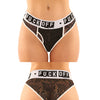 Vibes Buddy Fuck Off Lace Boy Brief & Lace Thong Black S/M