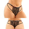 Vibes Buddy Fuck Off Caged Lace Panty & Micro Thong Black QN