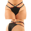Vibes Buddy Fuck Off Caged Lace Panty & Micro Thong Black QN