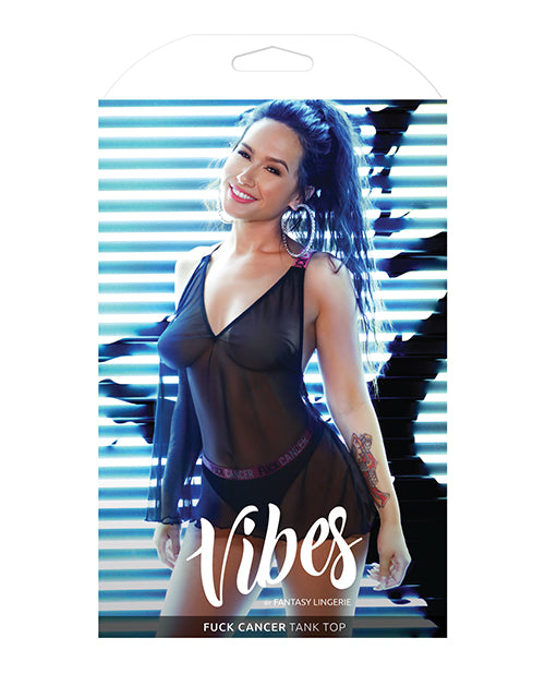 Vibes Fuck Cancer Tank Top - Black