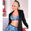 Vibes No Fucks Given Box Pleat Skirt Monday Blue L/XL