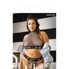 Vibes Icy Girl Metallic Fishnet Halter Top & Panty Black QN