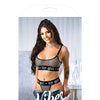 Vibes Icy Girl Metallic Fishnet Bralette & G-String Black S/M
