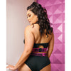 Vibes Pussy Power Micro-Net Halter Top & Booty Short Black QN