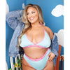 Vibes Fresh Halter Bralette & Booty Short Light Blue QN
