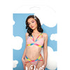 Vibes Make it Rain Caged Bralette & Panty w/Booty Rainbow M/L