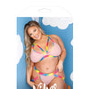 Vibes Make it Rain Caged Bralette & Panty w/Booty Rainbow QN